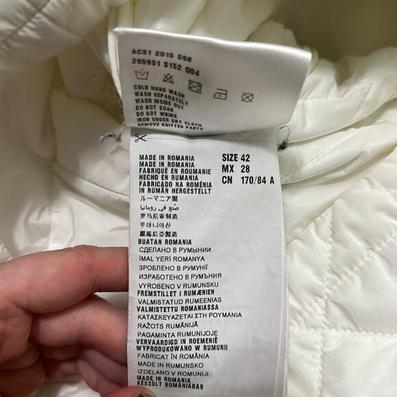 Prada White 3/4 Quilted/Knit Collar Jacket - Picture 8 of 9